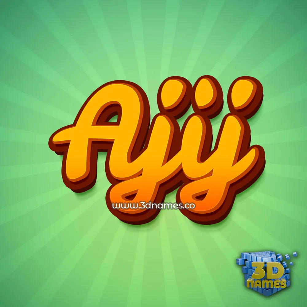 ajij in Green Rays style - 3D name wallpaper