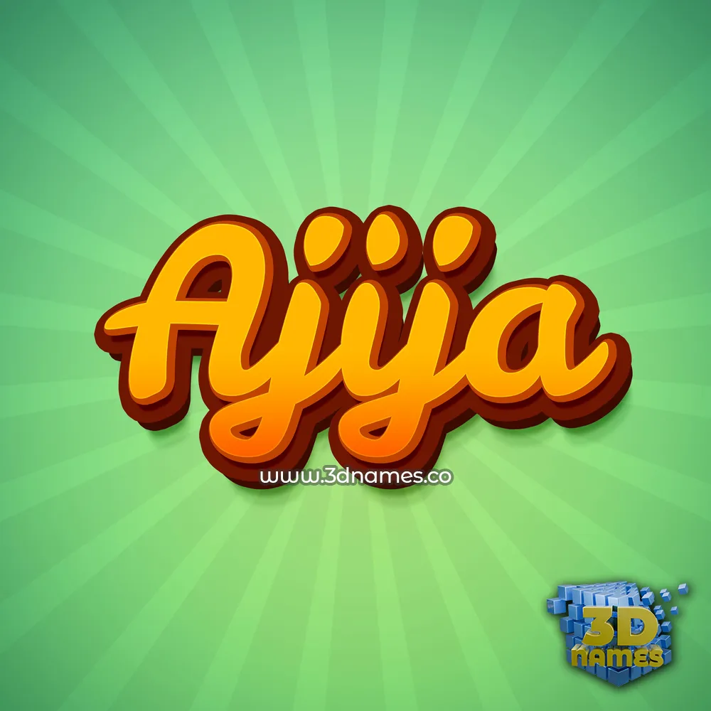 ajija in Green Rays style - 3D name wallpaper