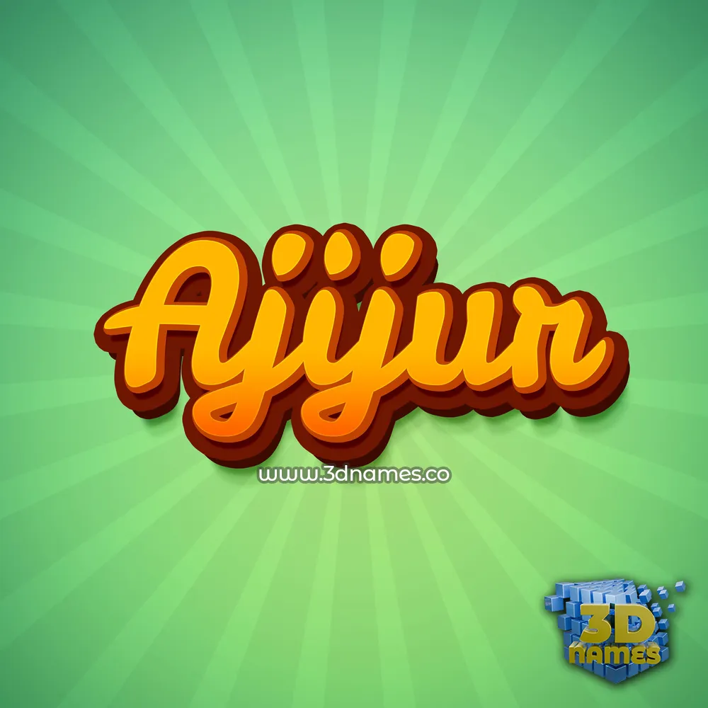 ajijur in Green Rays style - 3D name wallpaper
