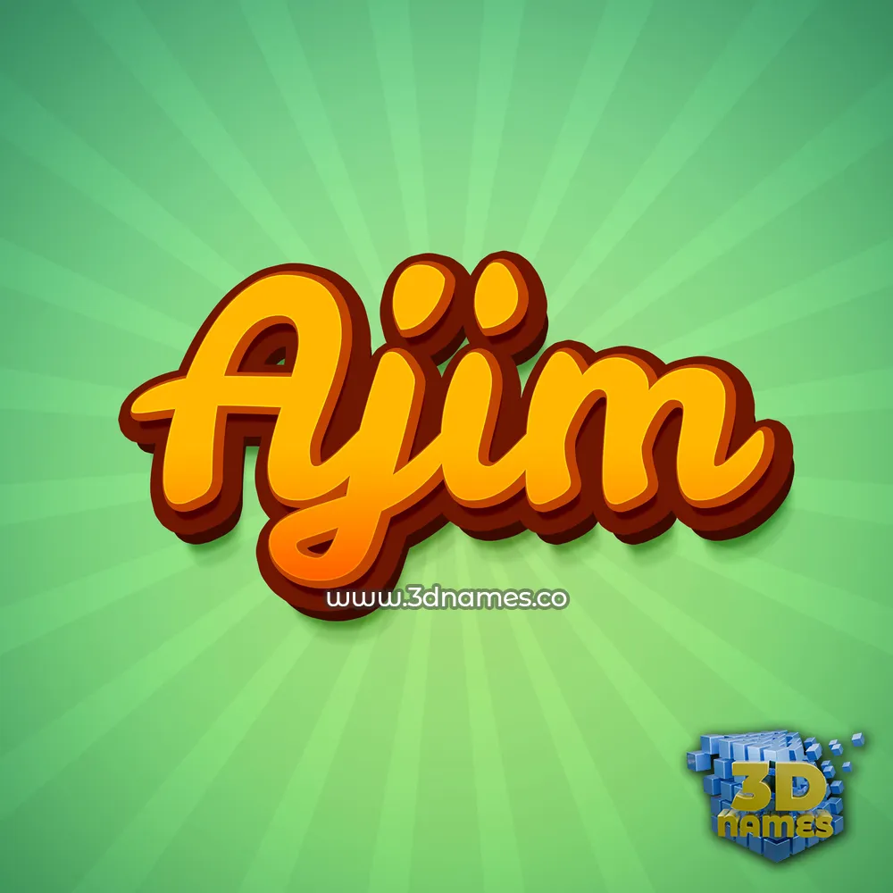 ajim in Green Rays style - 3D name wallpaper