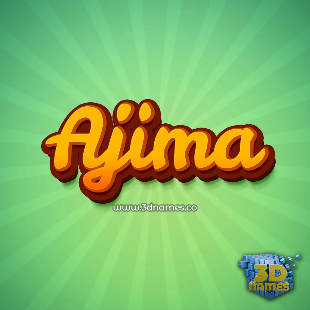ajima in Green Rays style - 3D name wallpaper