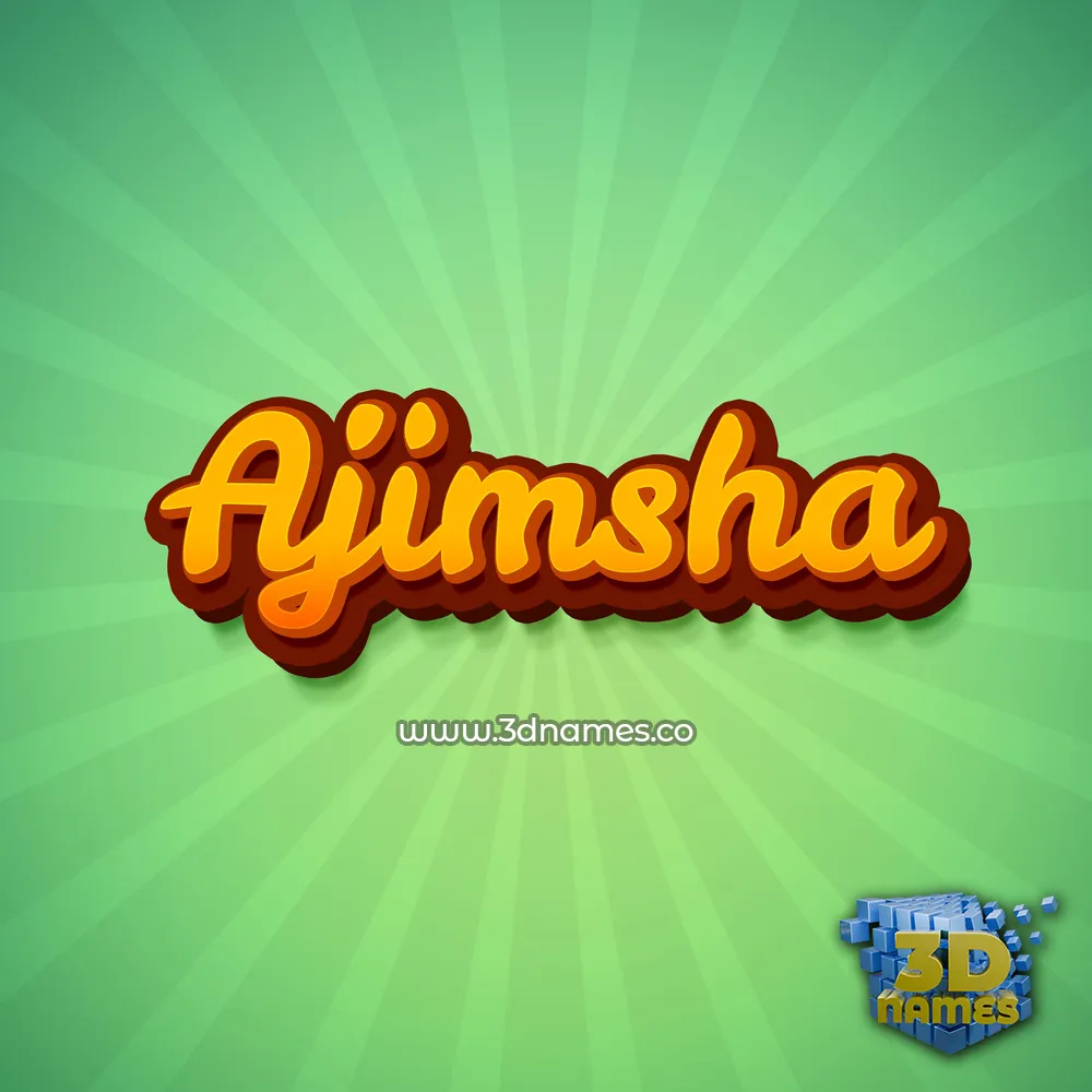 ajimsha in Green Rays style - 3D name wallpaper