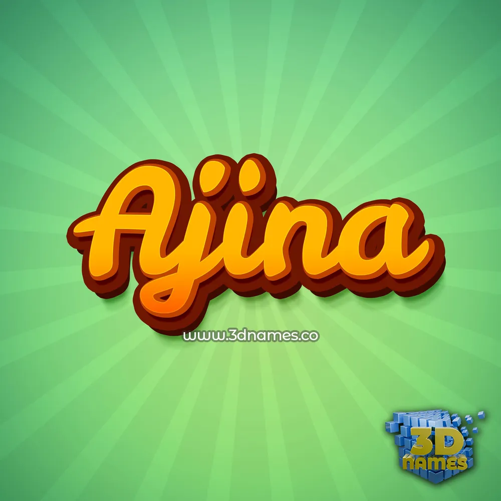 ajina in Green Rays style - 3D name wallpaper