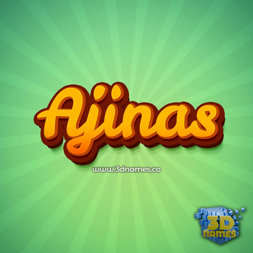 ajinas in Green Rays style - 3D name wallpaper