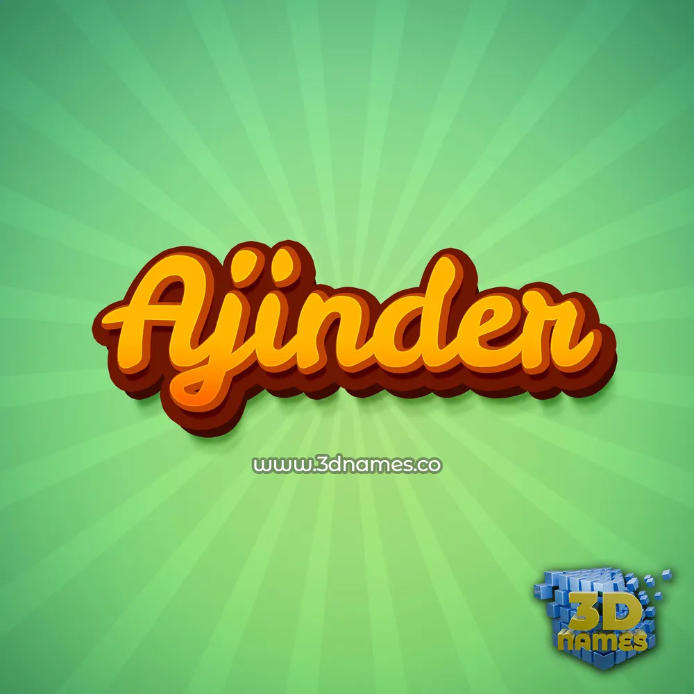 ajinder in Green Rays style - 3D name wallpaper