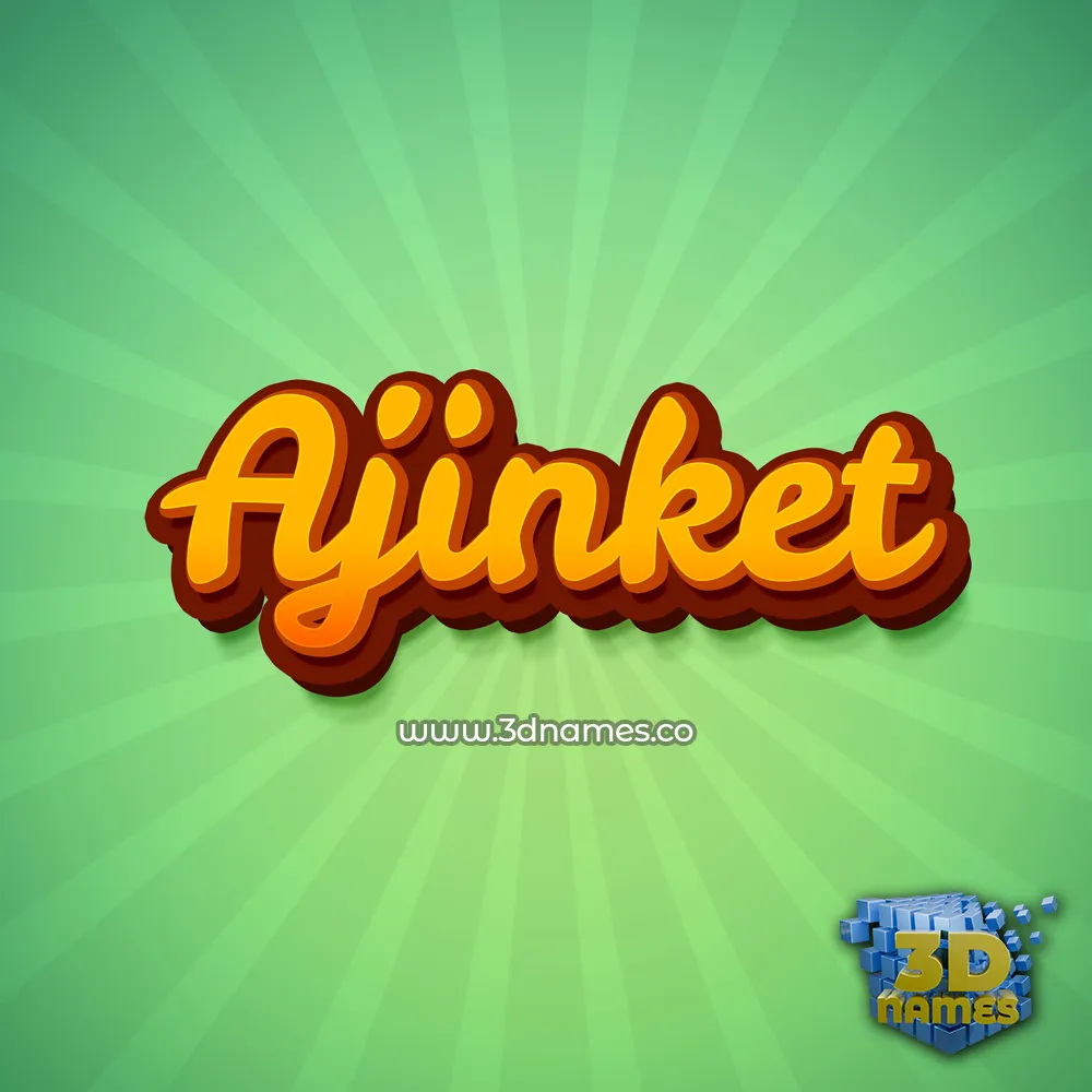 ajinket in Green Rays style - 3D name wallpaper