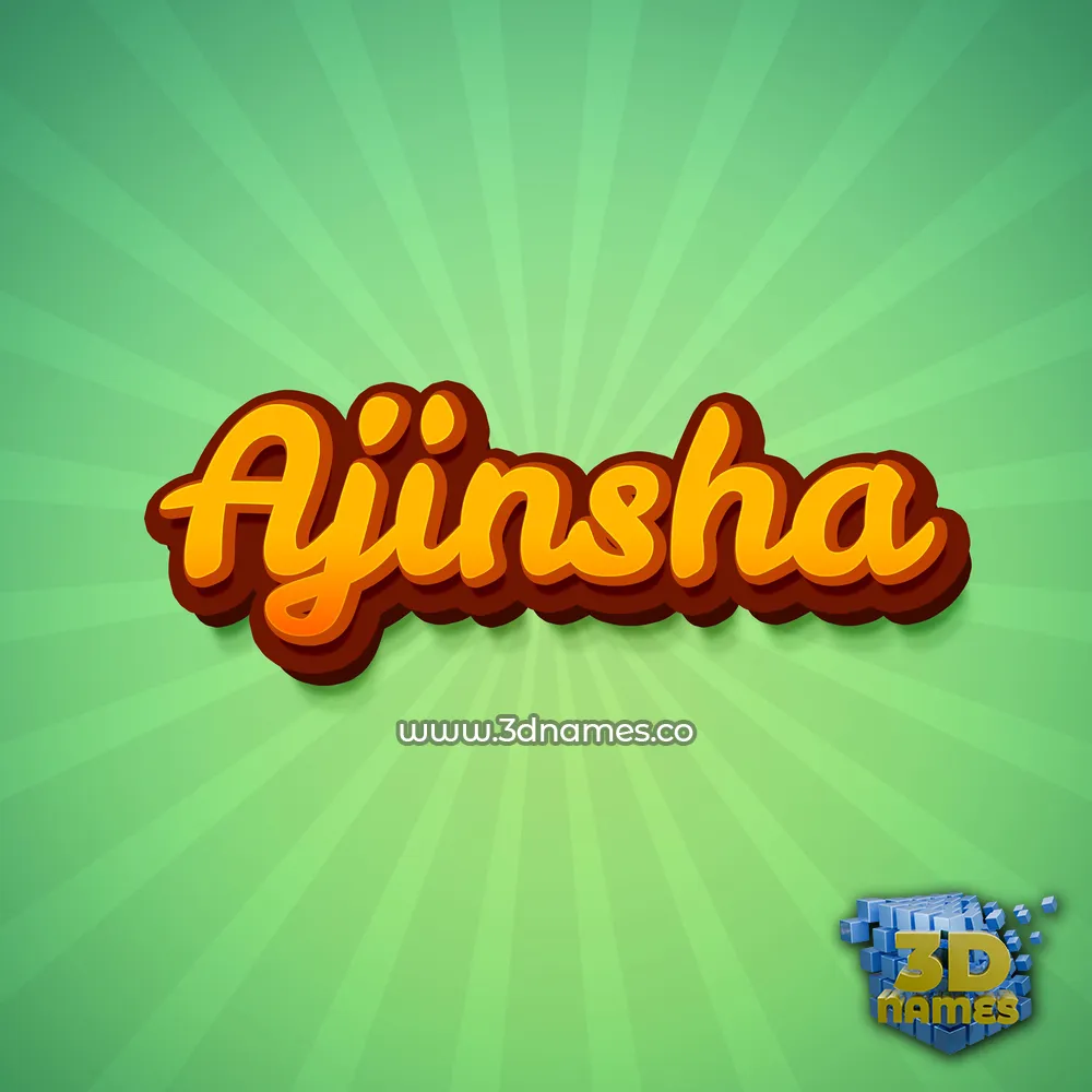 ajinsha in Green Rays style - 3D name wallpaper