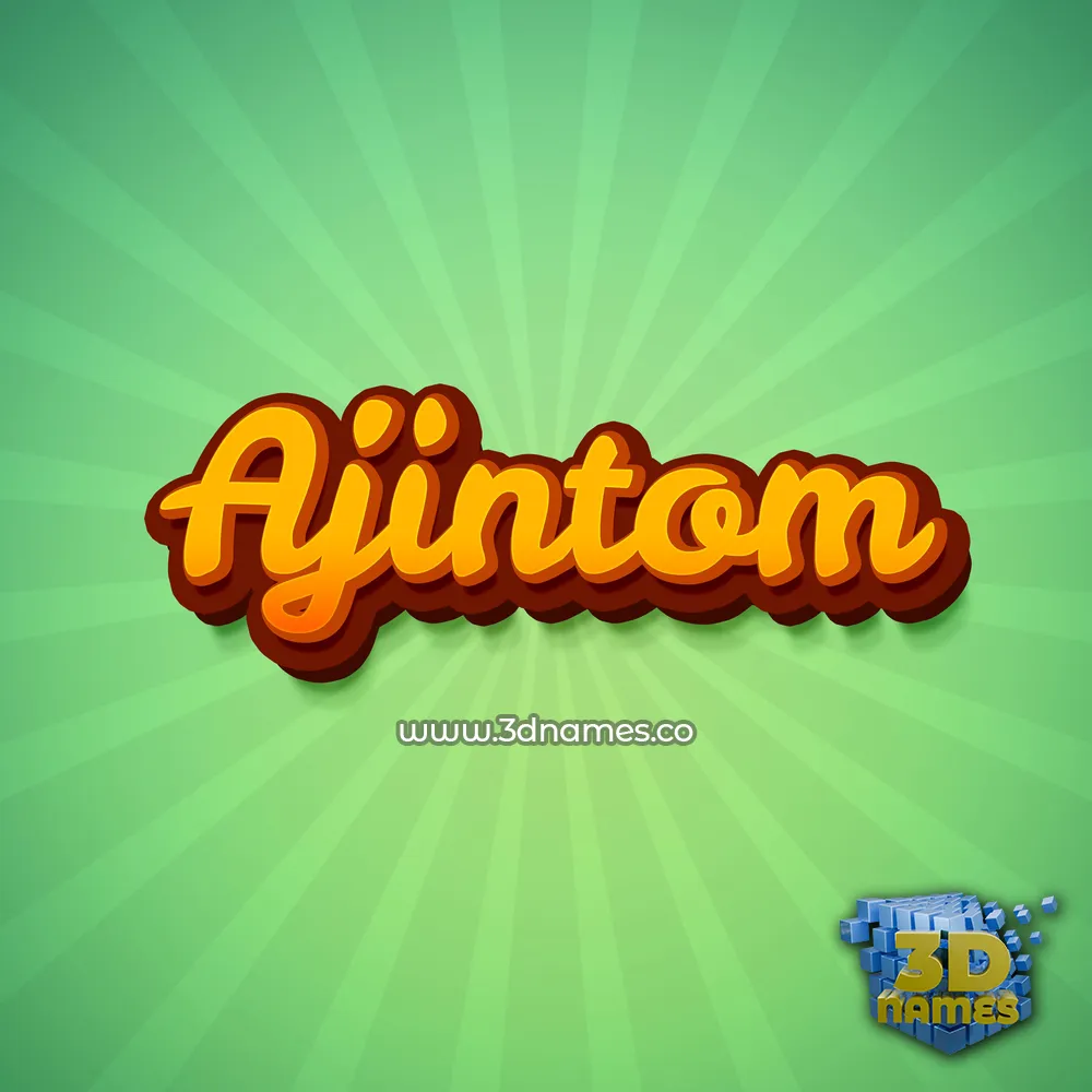 ajintom in Green Rays style - 3D name wallpaper
