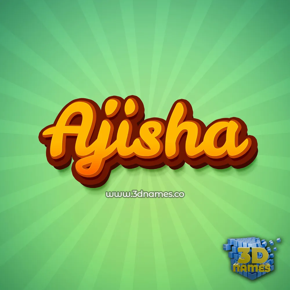 ajisha in Green Rays style - 3D name wallpaper