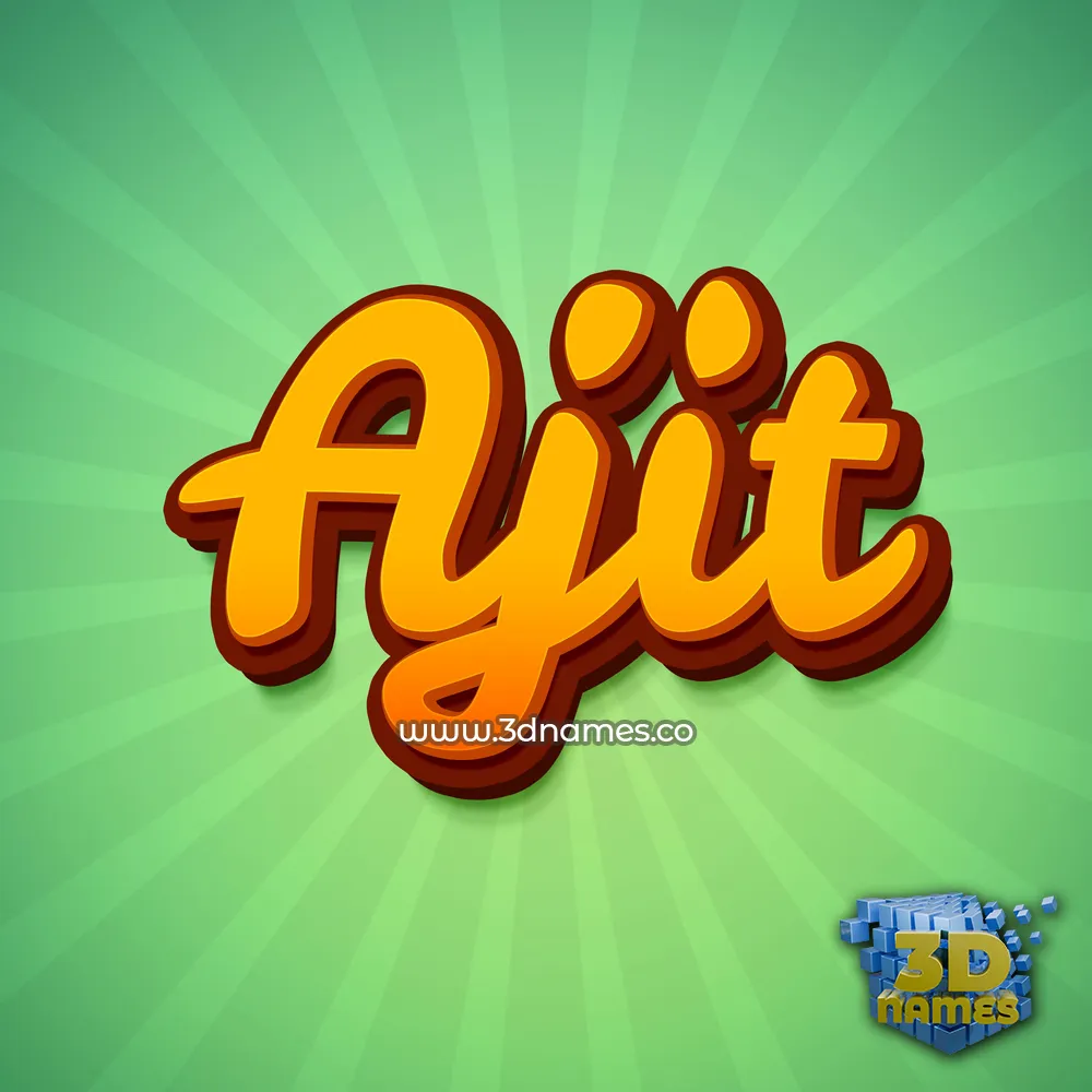 ajit in Green Rays style - 3D name wallpaper