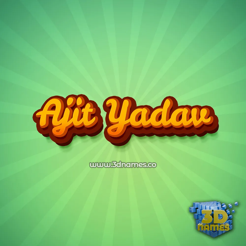 ajit yadav in Green Rays style - 3D name wallpaper