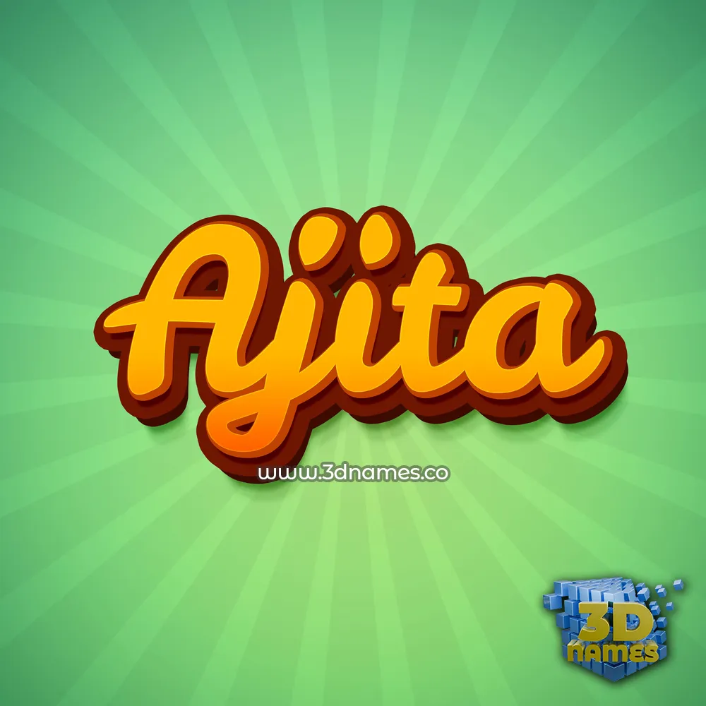 ajita in Green Rays style - 3D name wallpaper