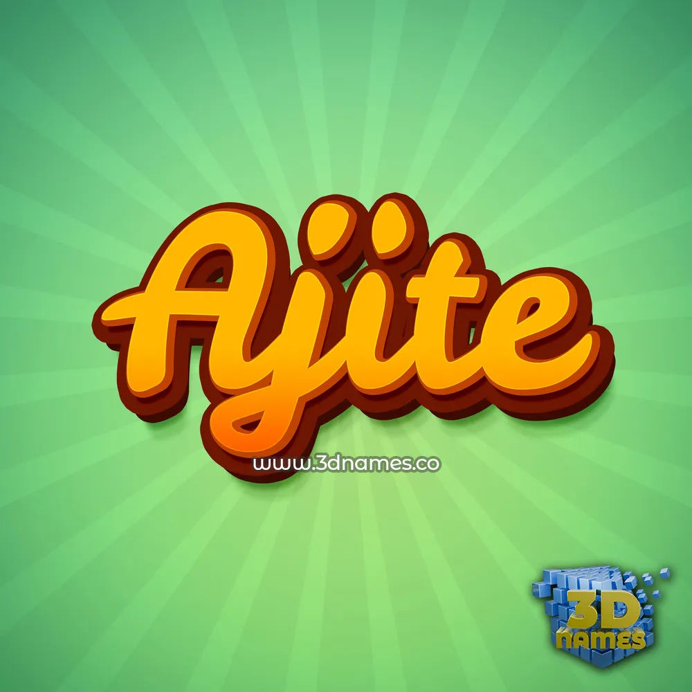 ajite in Green Rays style - 3D name wallpaper