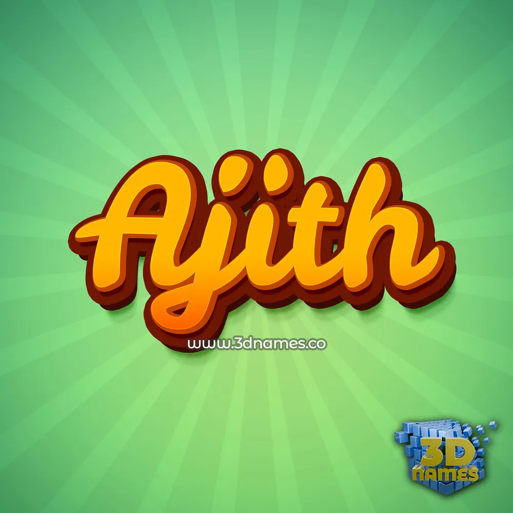 ajith in Green Rays style - 3D name wallpaper