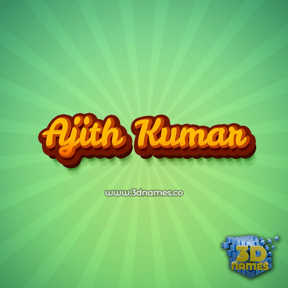 ajith kumar in Green Rays style - 3D name wallpaper