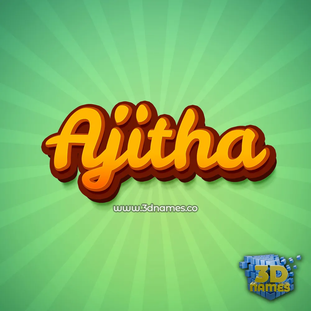 ajitha in Green Rays style - 3D name wallpaper
