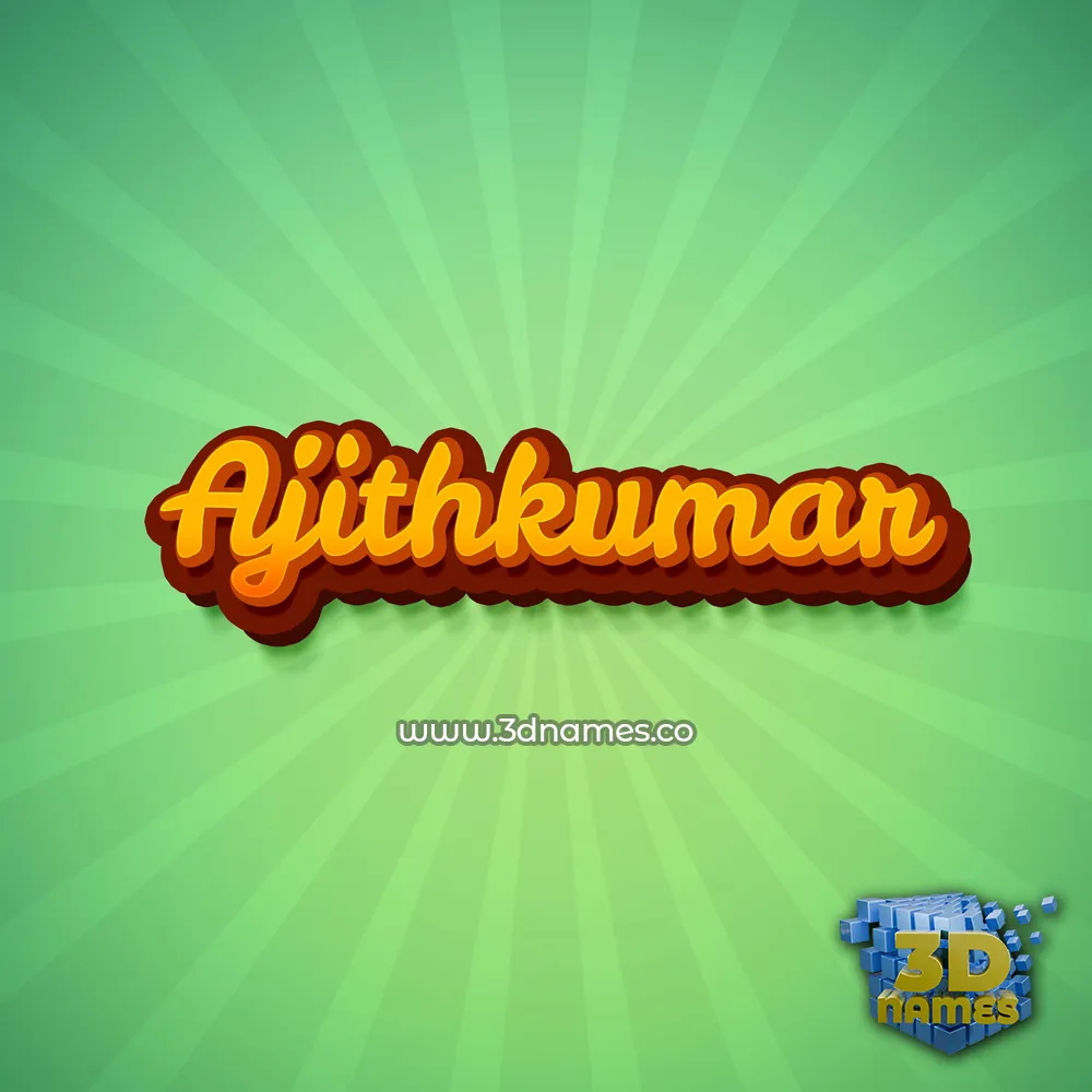 ajithkumar in Green Rays style - 3D name wallpaper