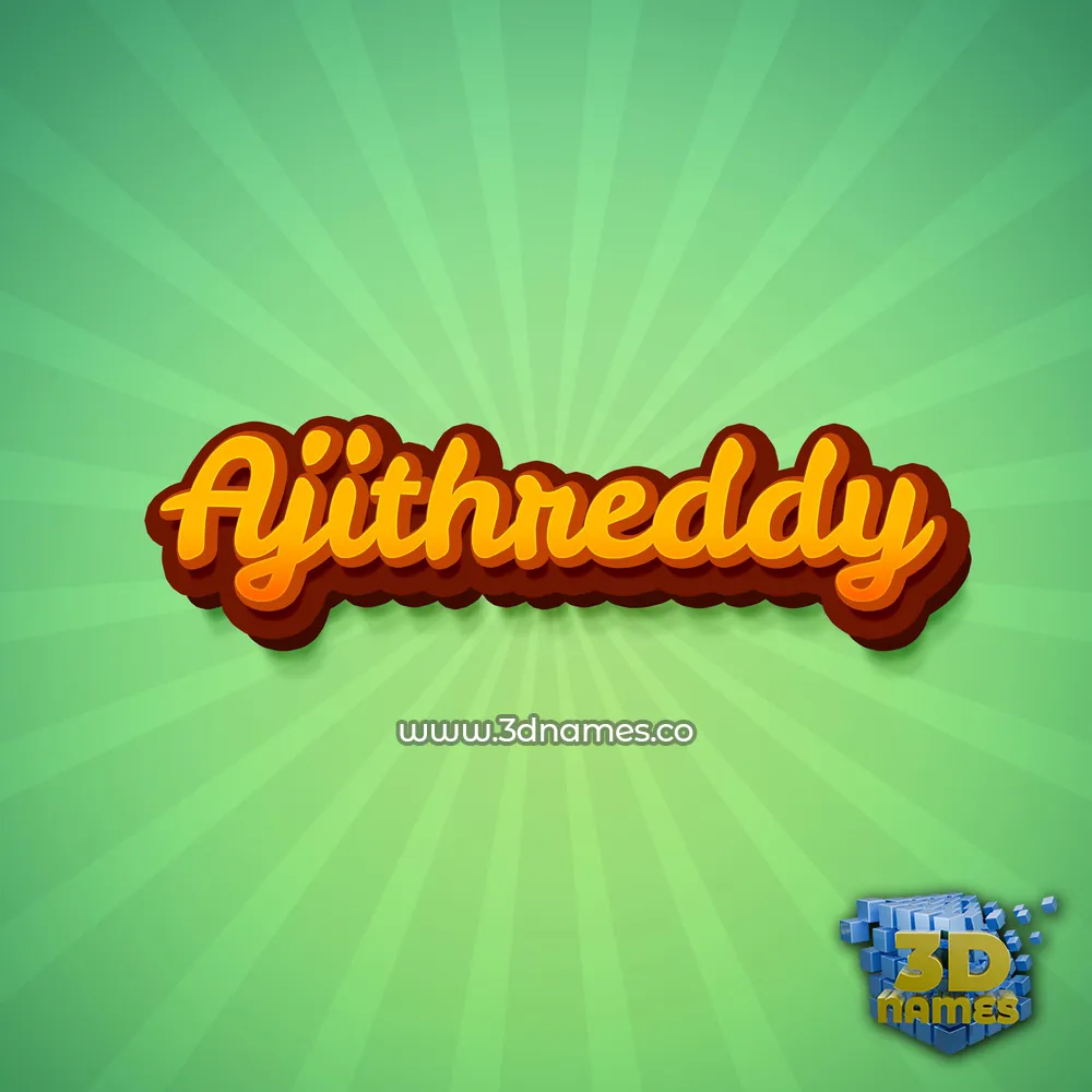 ajithreddy in Green Rays style - 3D name wallpaper