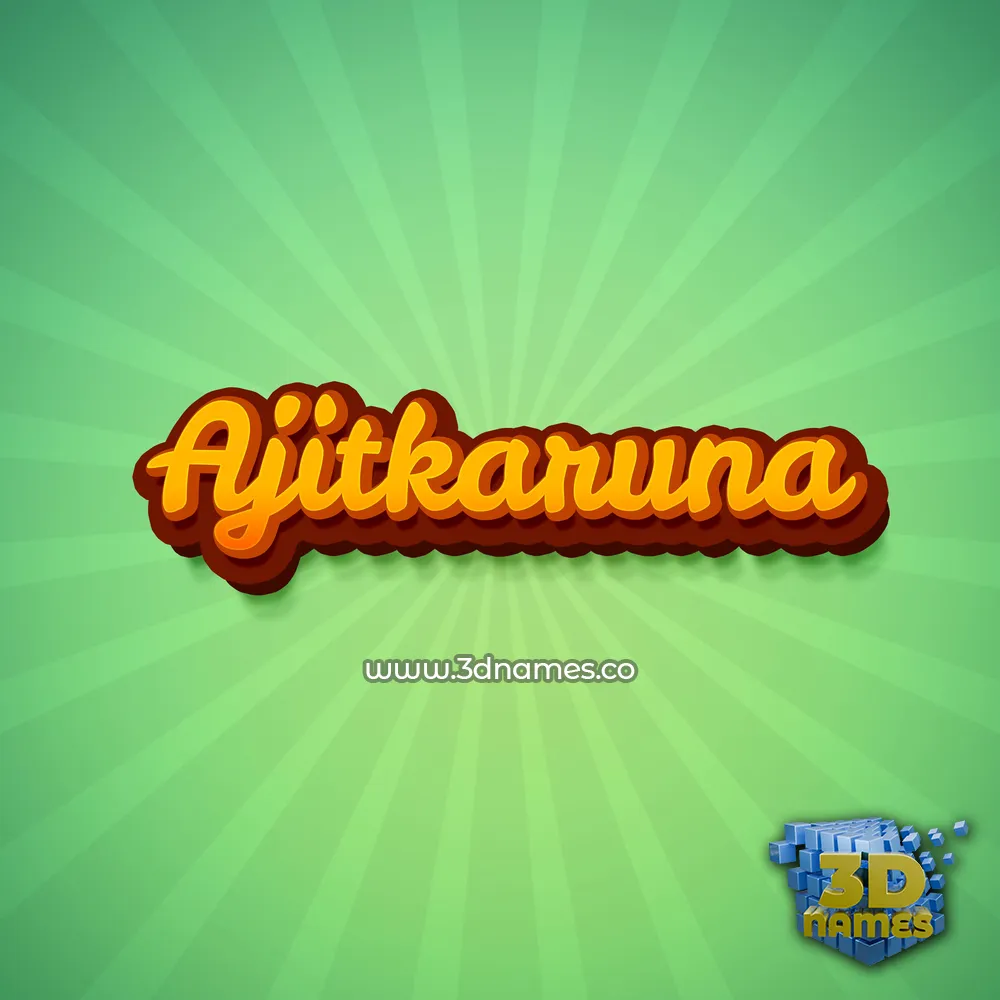 ajitkaruna in Green Rays style - 3D name wallpaper