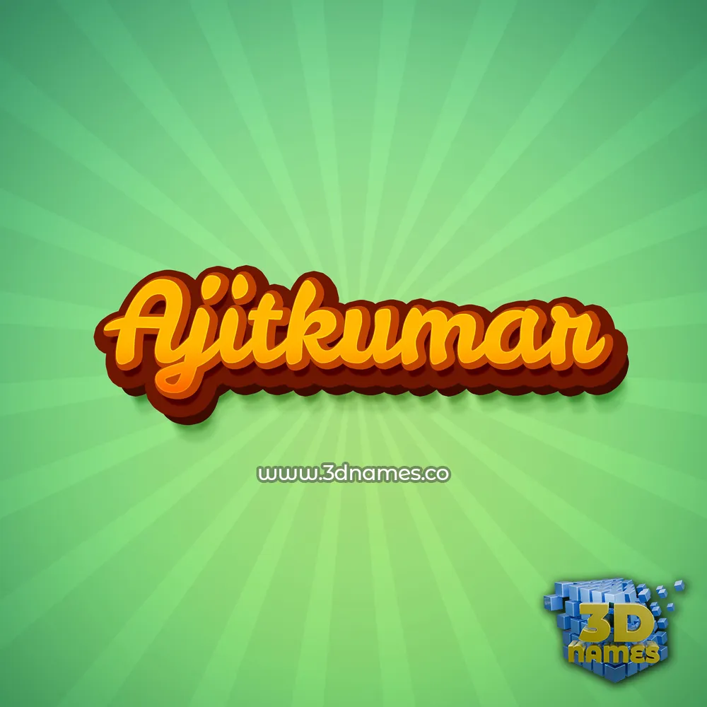 ajitkumar in Green Rays style - 3D name wallpaper