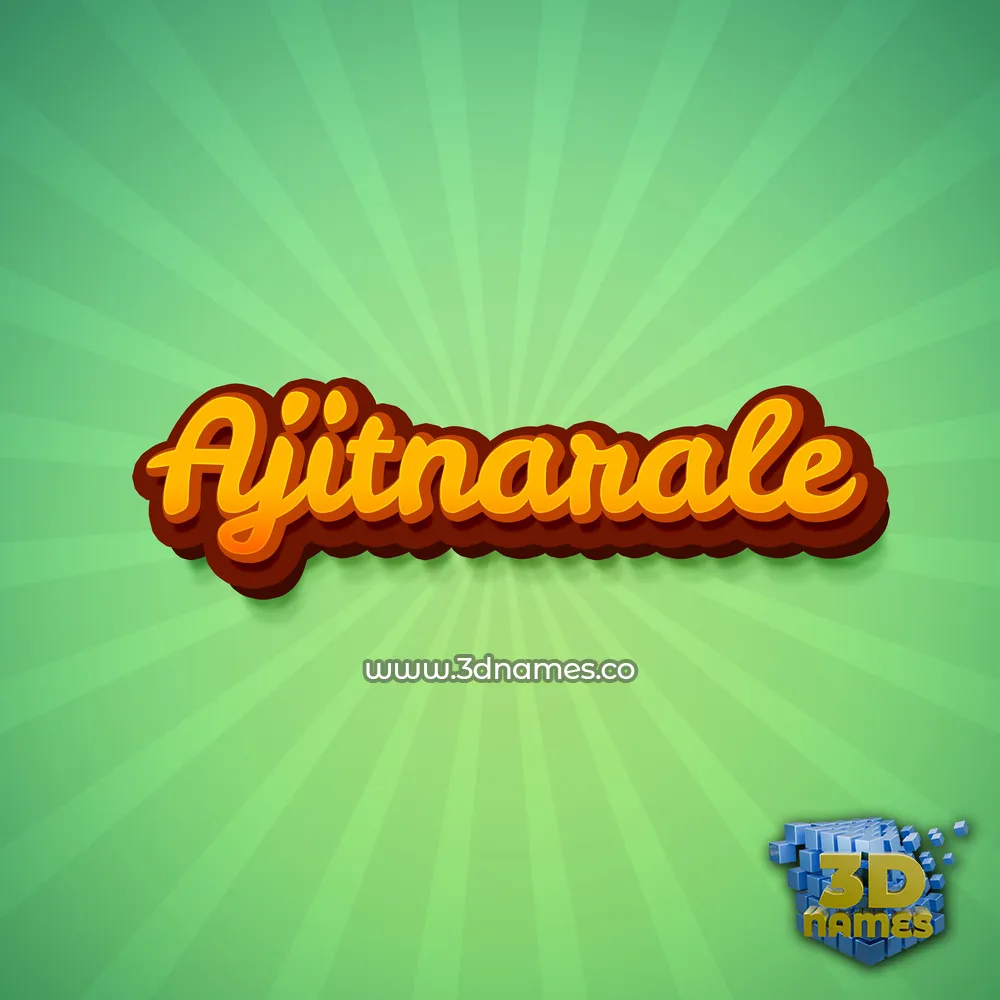 ajitnarale in Green Rays style - 3D name wallpaper