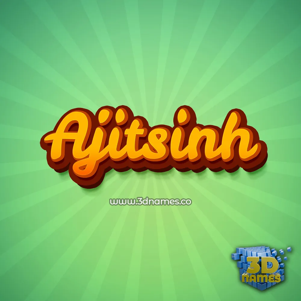 ajitsinh in Green Rays style - 3D name wallpaper