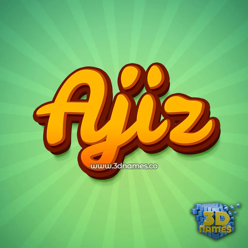 ajiz in Green Rays style - 3D name wallpaper