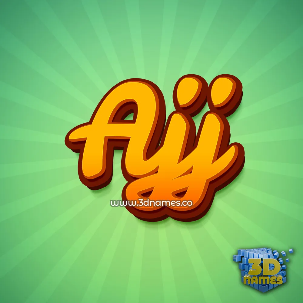 ajj in Green Rays style - 3D name wallpaper