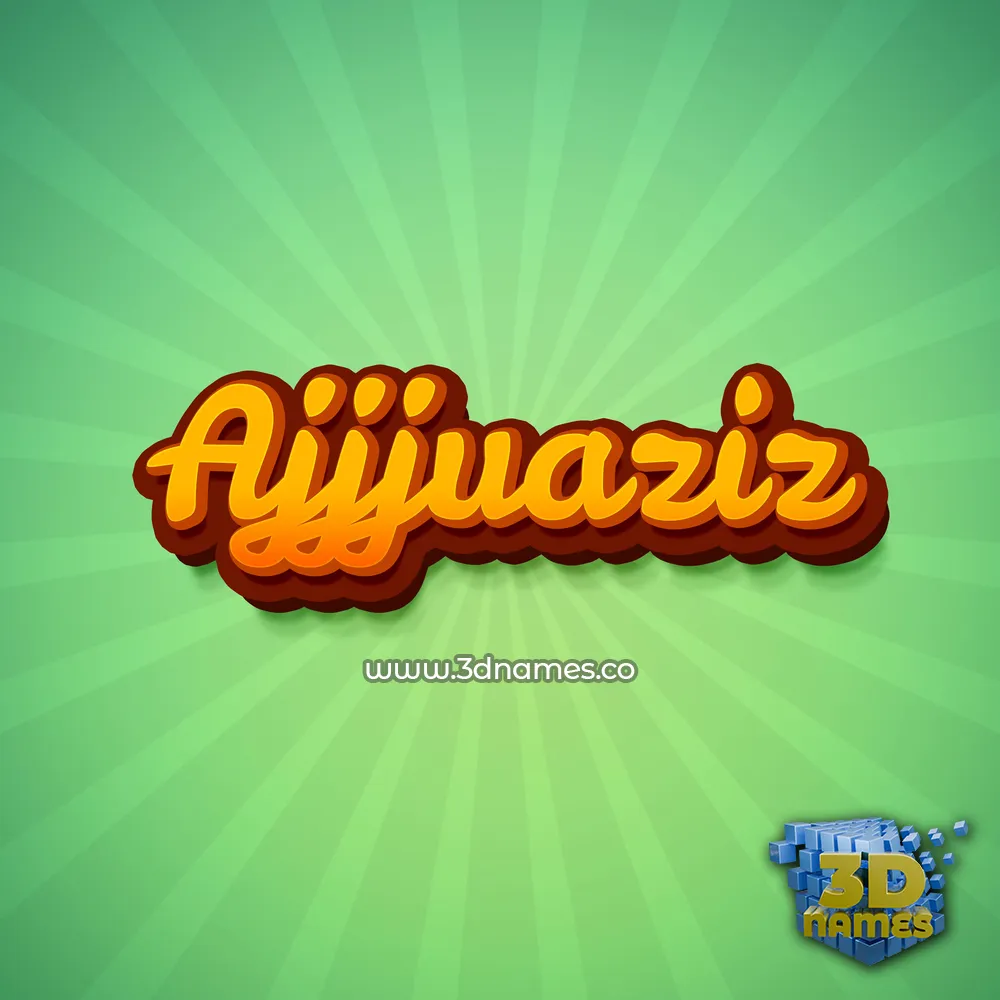ajjjuaziz in Green Rays style - 3D name wallpaper