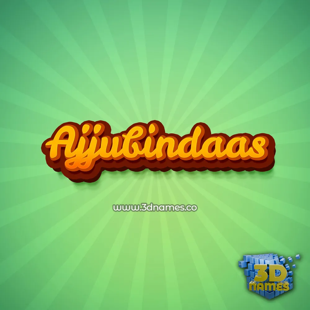 ajjubindaas in Green Rays style - 3D name wallpaper