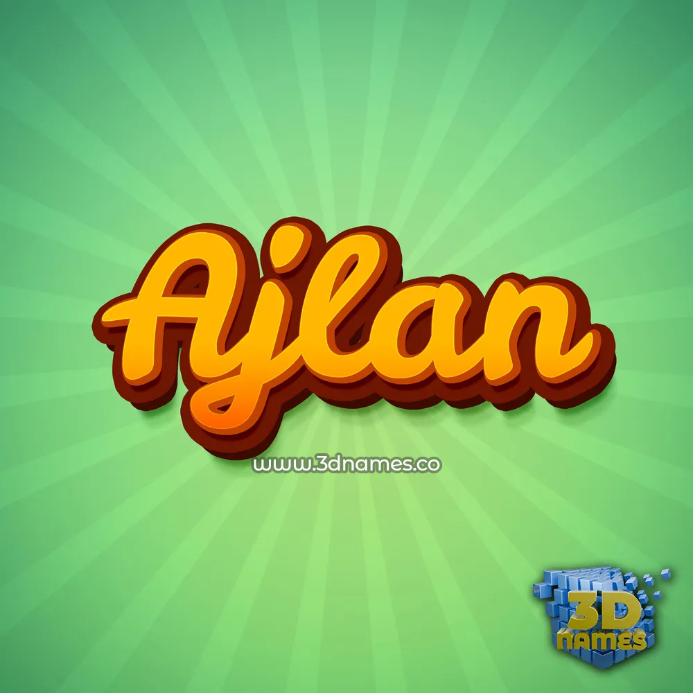 ajlan in Green Rays style - 3D name wallpaper