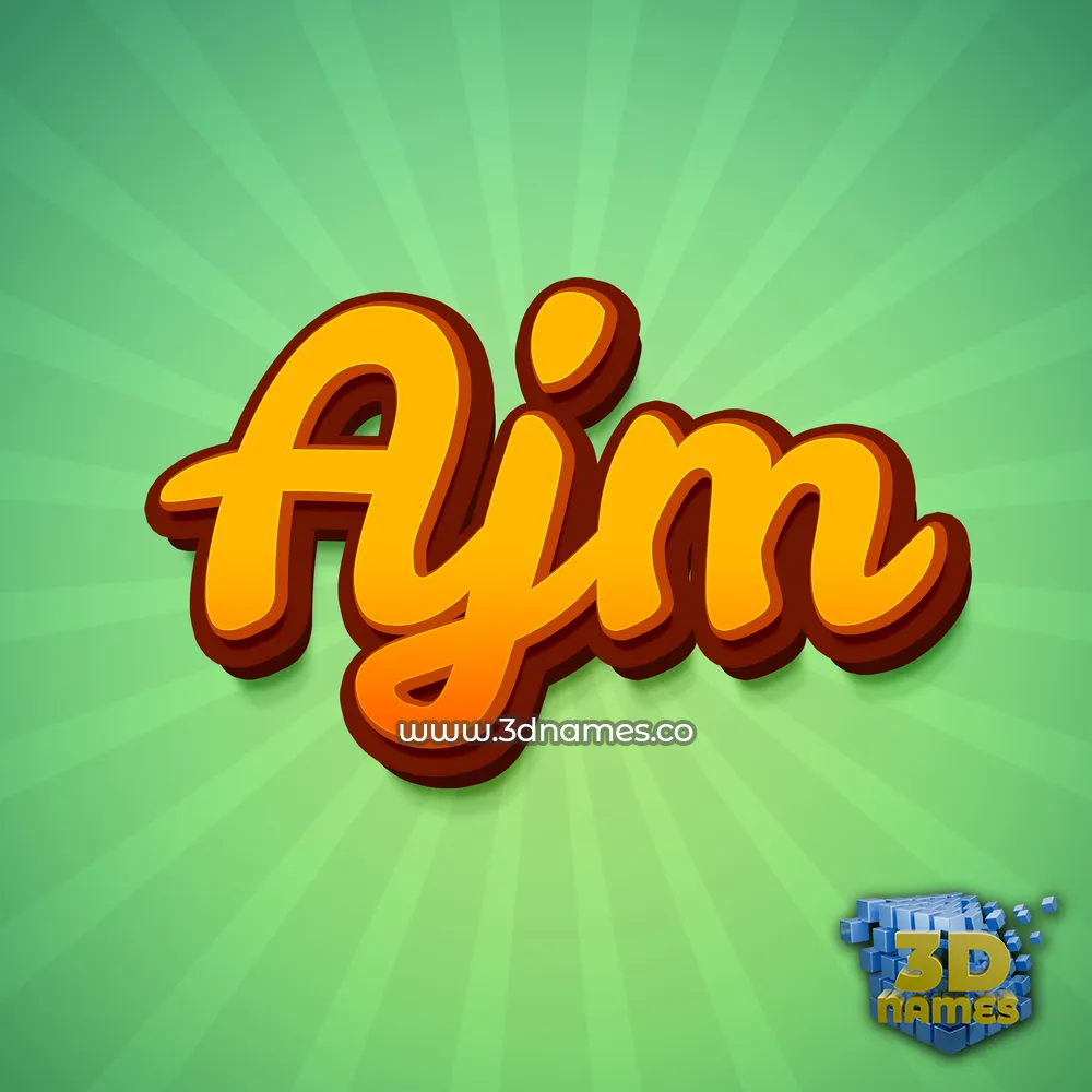 ajm in Green Rays style - 3D name wallpaper