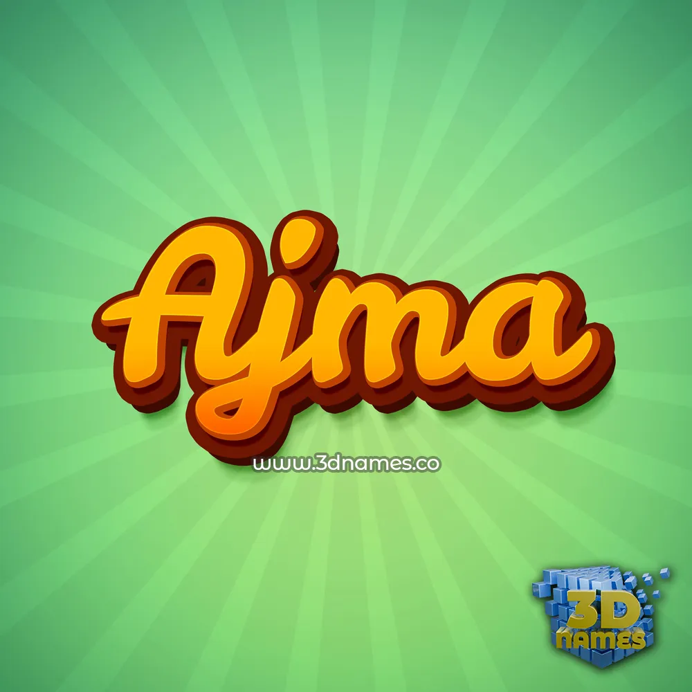 ajma in Green Rays style - 3D name wallpaper