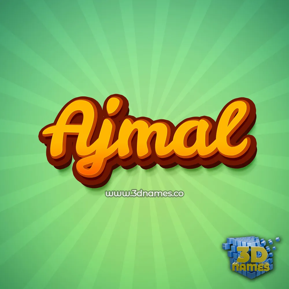 ajmal in Green Rays style - 3D name wallpaper