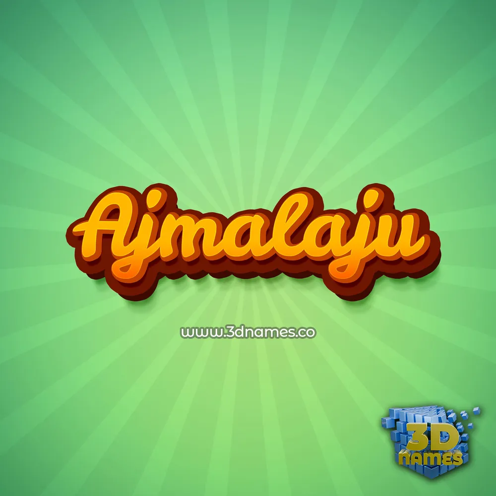ajmalaju in Green Rays style - 3D name wallpaper