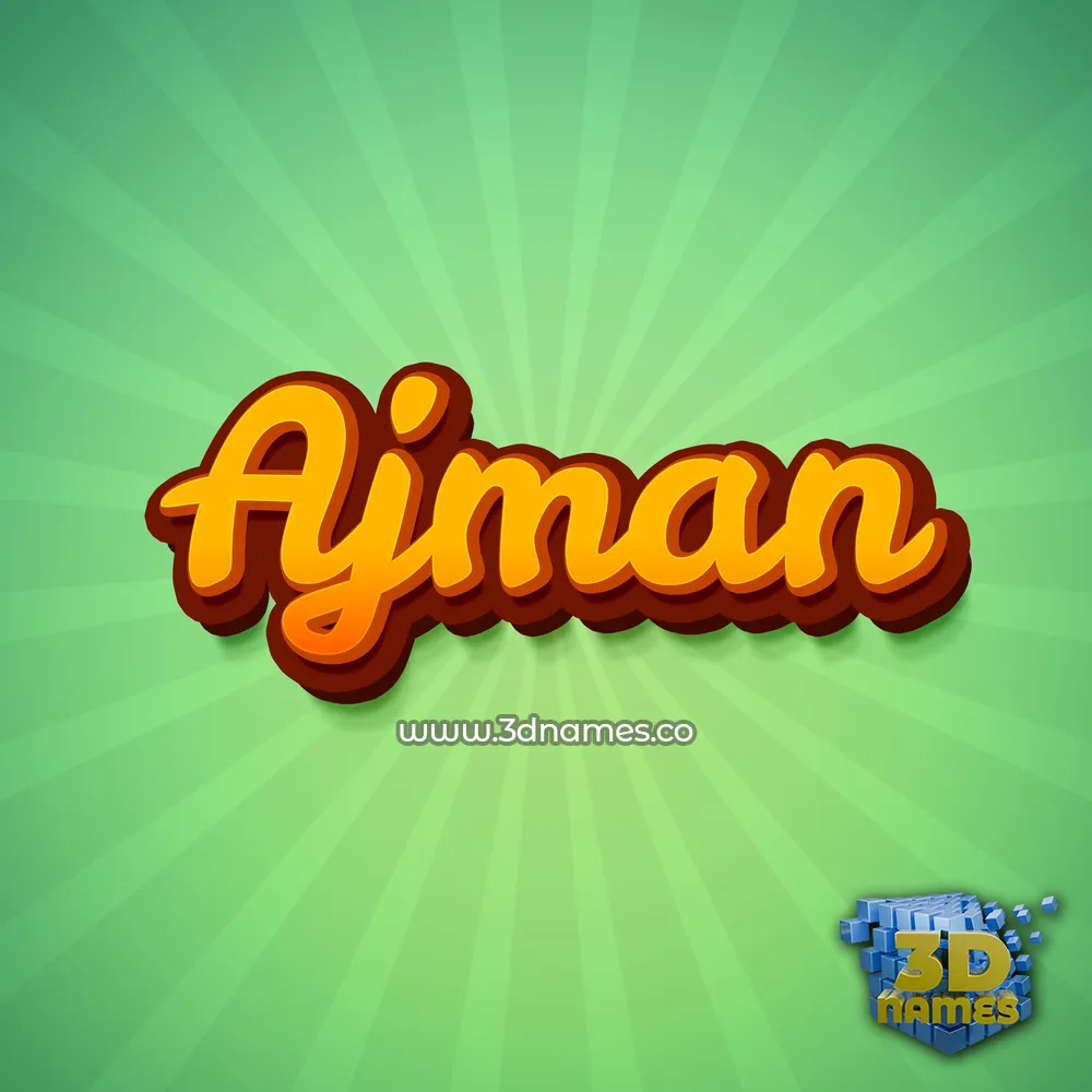 ajman in Green Rays style - 3D name wallpaper