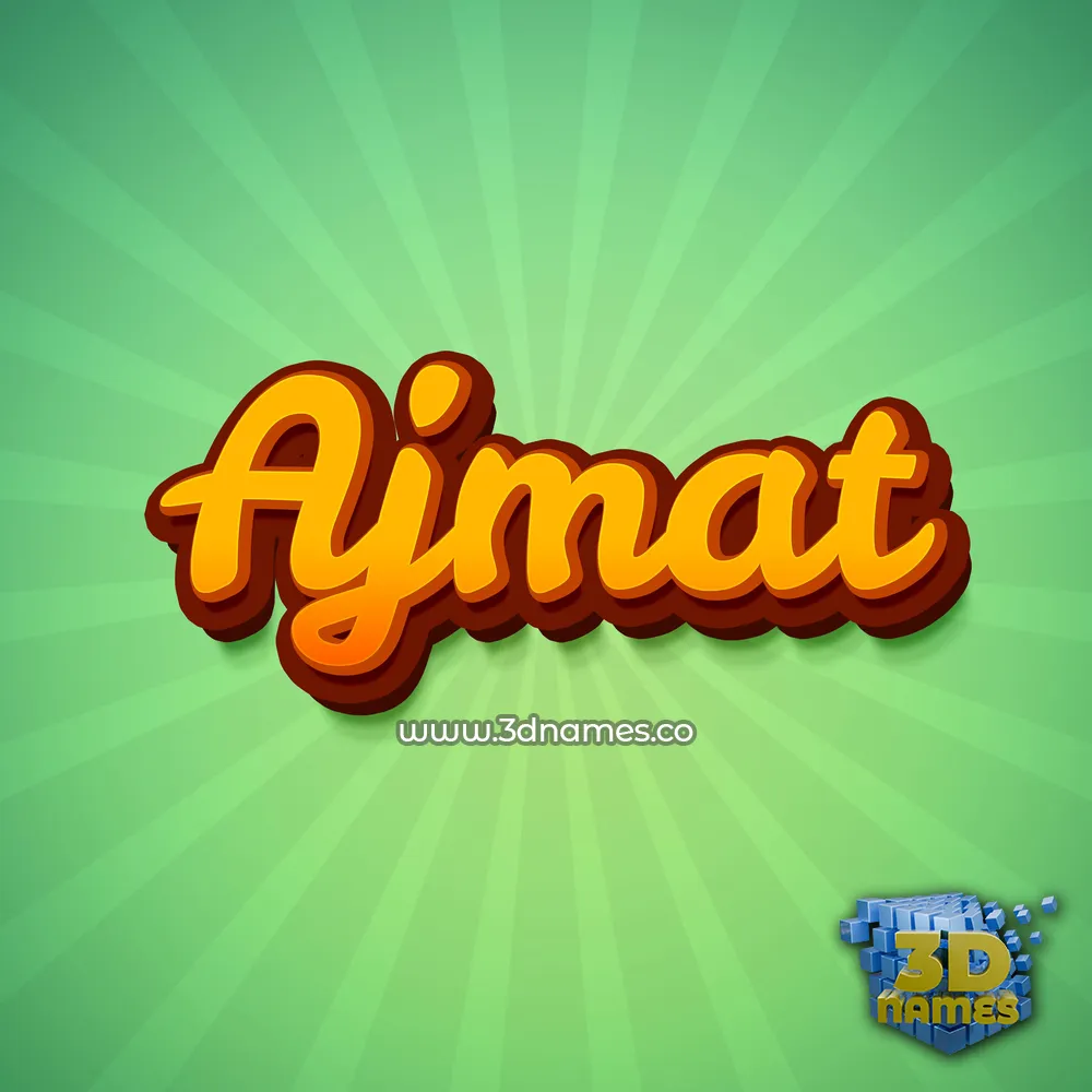 ajmat in Green Rays style - 3D name wallpaper