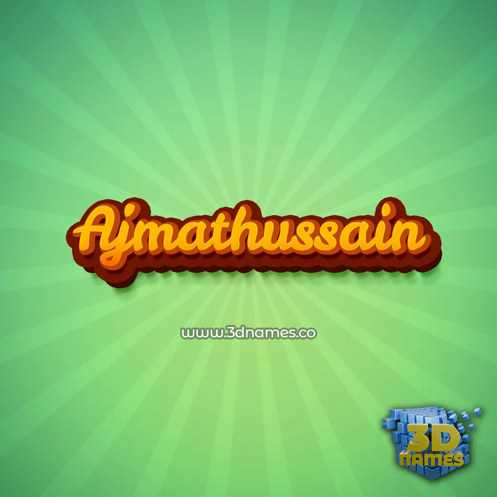 ajmathussain in Green Rays style - 3D name wallpaper