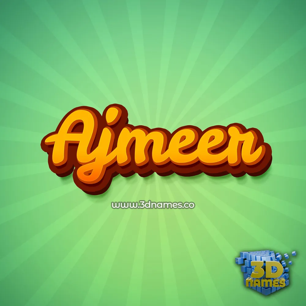 ajmeer in Green Rays style - 3D name wallpaper