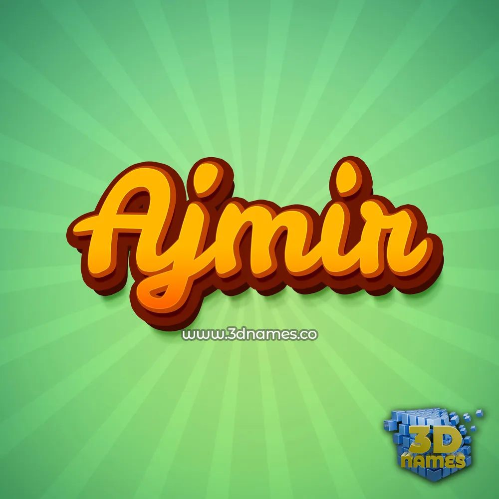 ajmir in Green Rays style - 3D name wallpaper
