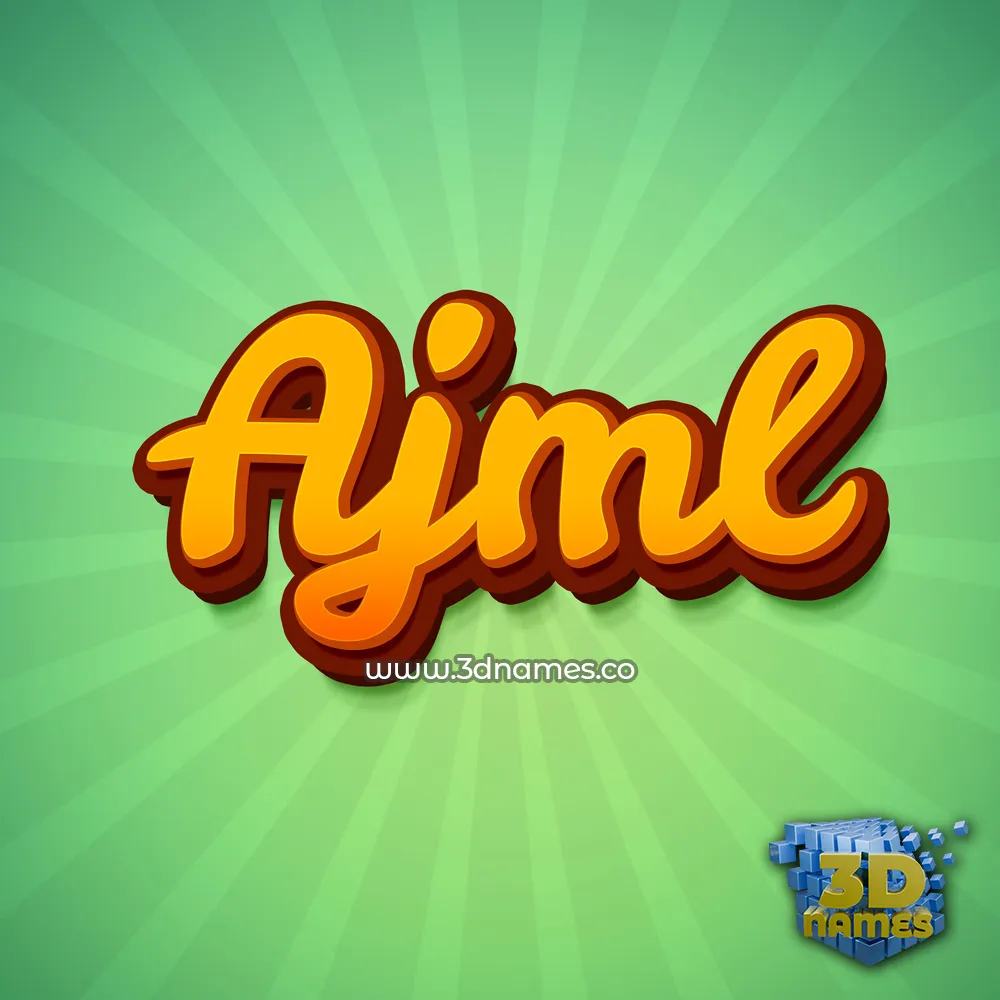 ajml in Green Rays style - 3D name wallpaper