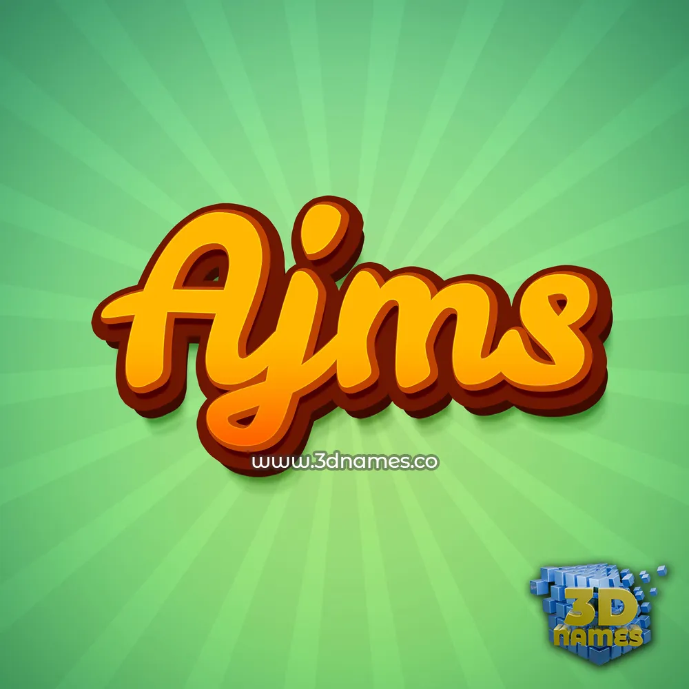 ajms in Green Rays style - 3D name wallpaper