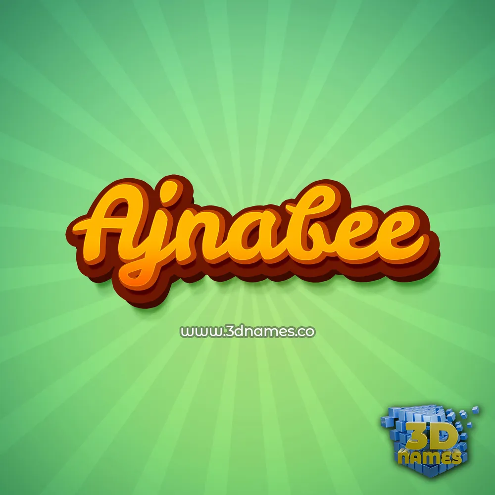 ajnabee in Green Rays style - 3D name wallpaper