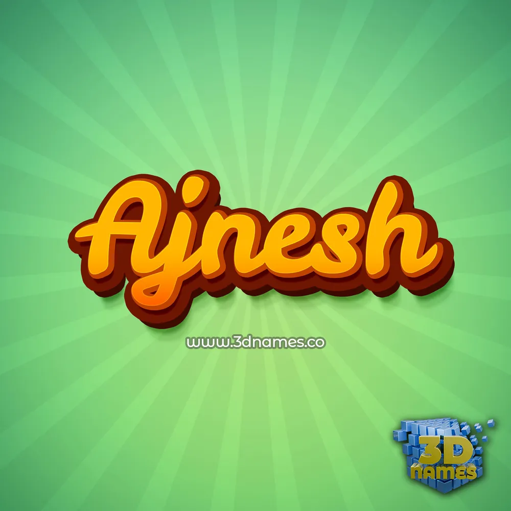 ajnesh in Green Rays style - 3D name wallpaper