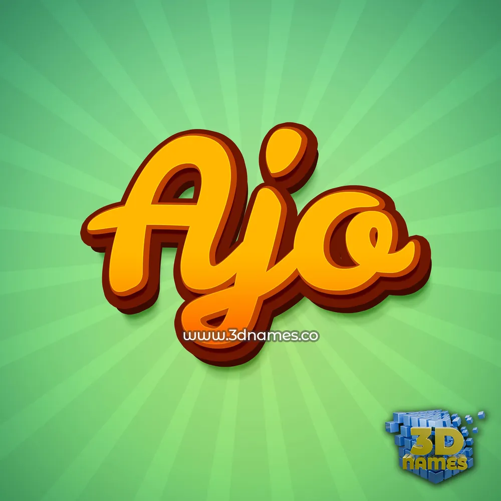 ajo in Green Rays style - 3D name wallpaper