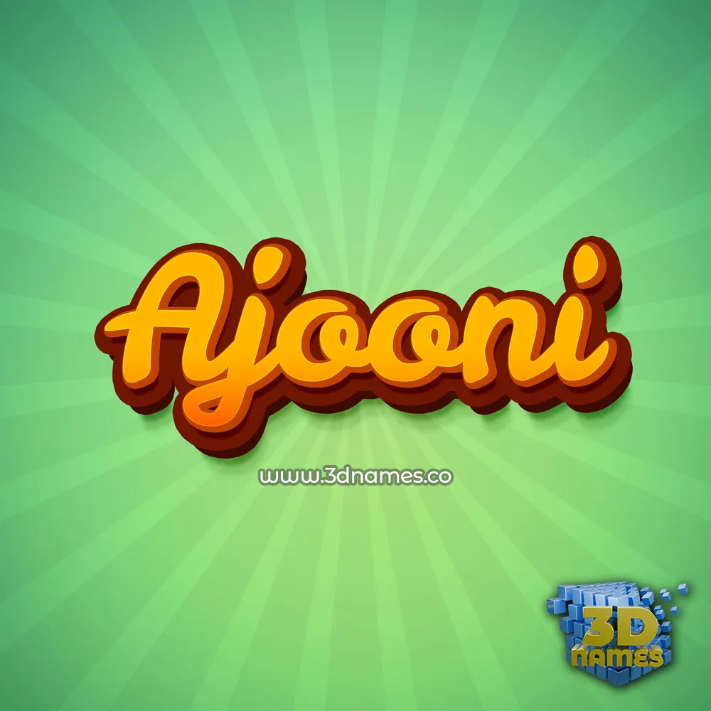 ajooni in Green Rays style - 3D name wallpaper