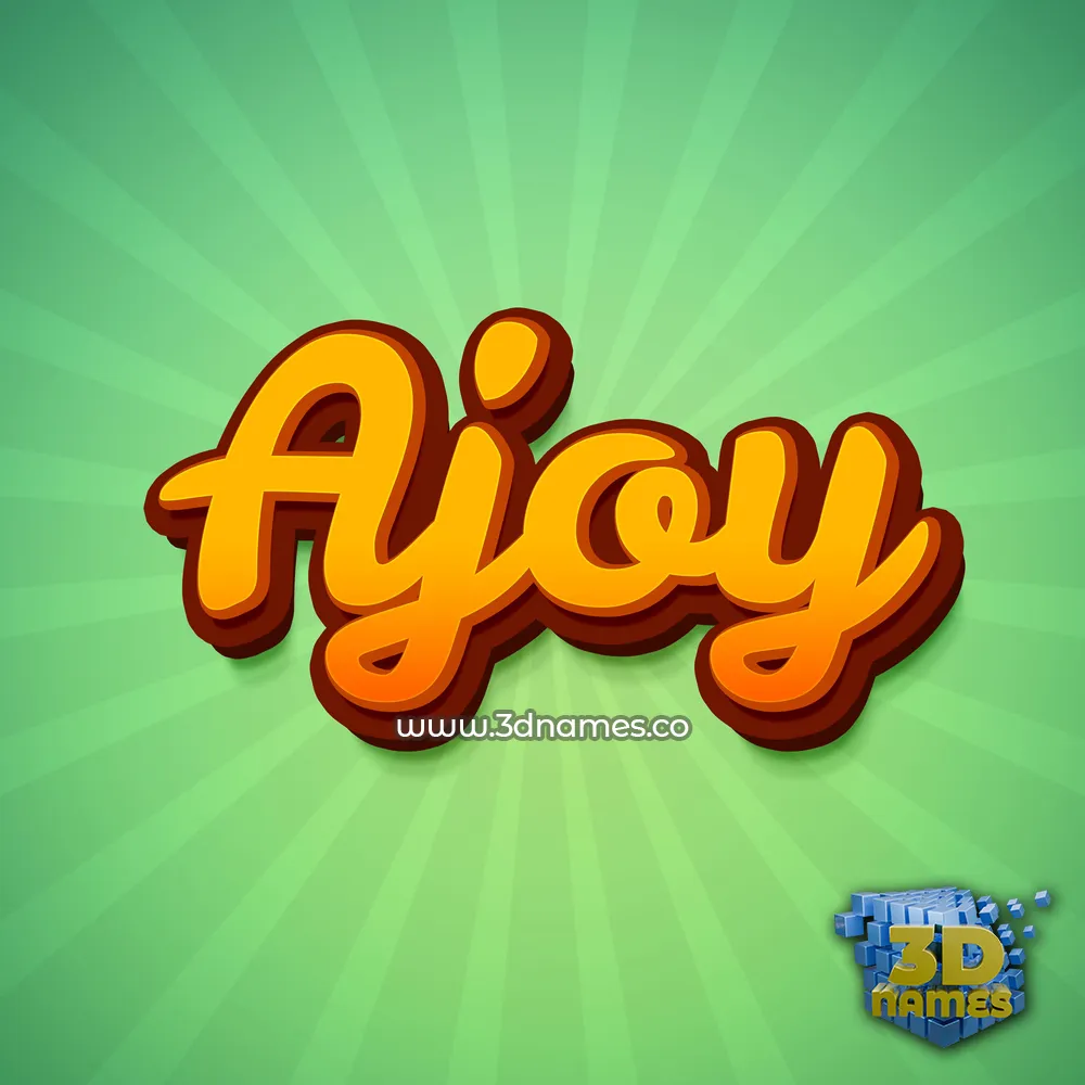 ajoy in Green Rays style - 3D name wallpaper
