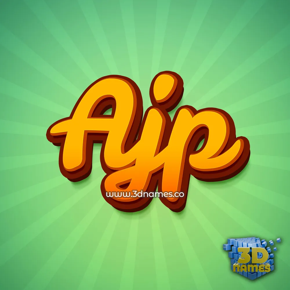 ajp in Green Rays style - 3D name wallpaper
