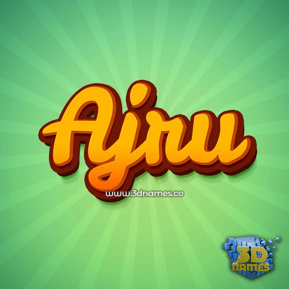 ajru in Green Rays style - 3D name wallpaper