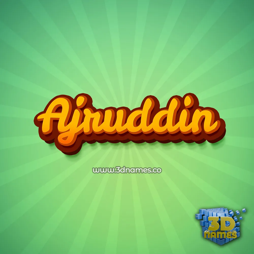 ajruddin in Green Rays style - 3D name wallpaper